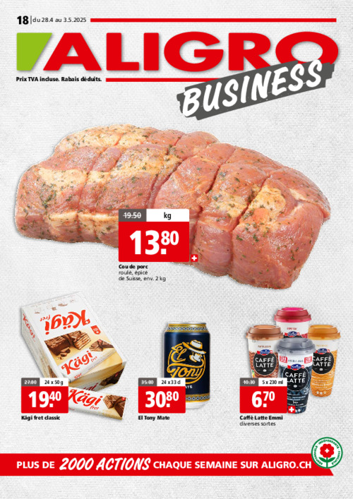 Actions BUSINESS #18 – valables du 28 avril au 3 mai