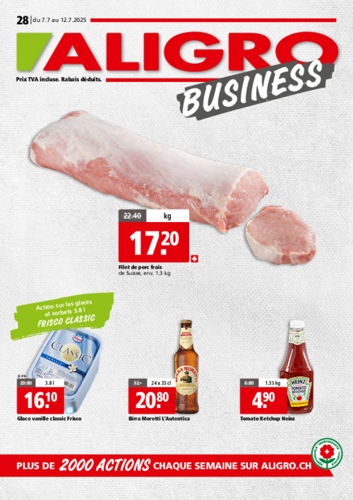 Actions BUSINESS #28 – valables du 7 au 12 juillet 2025